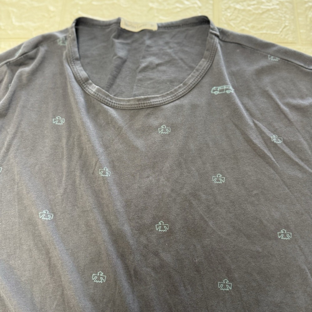 Marine Layer Mens Navy Blue Crewneck Graphic Print T-Shirt Medium